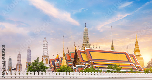  Sunset at Wat Phra Kaew in Bangkok Thailand