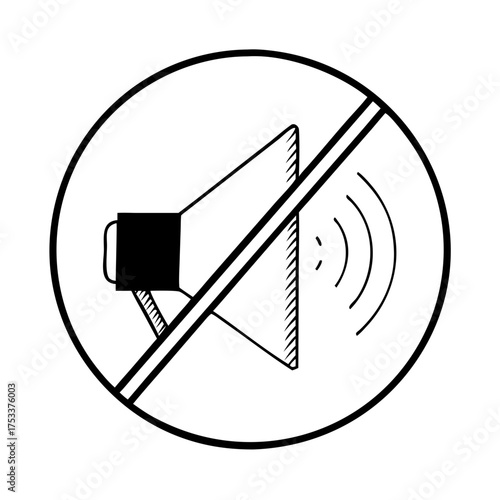 Illustration of a crossed out speaker, indicating silence or muting