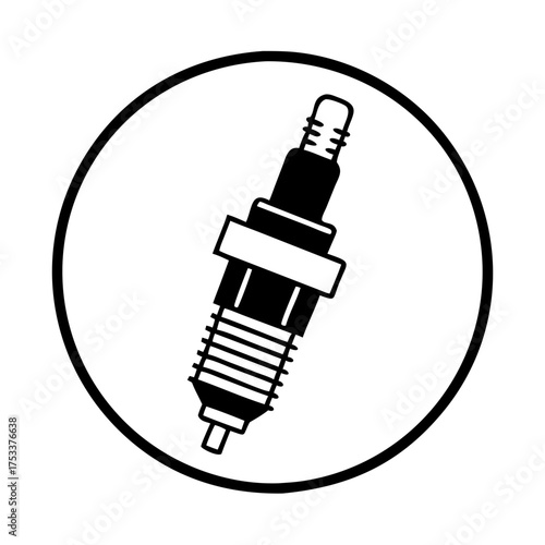 Vector art of spark plug, a crucial component for engine ignition illustration