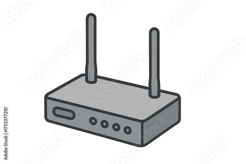 Wireless network router device with external antennas and indicator lights