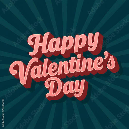Valentines day greeting with radiant background