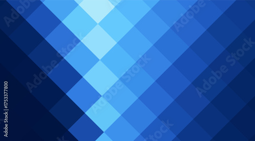 This abstract image features a vibrant display of blue squares arranged in a visually appealing diamond pattern, creating a modern and geometric backdrop with varying shades of blue