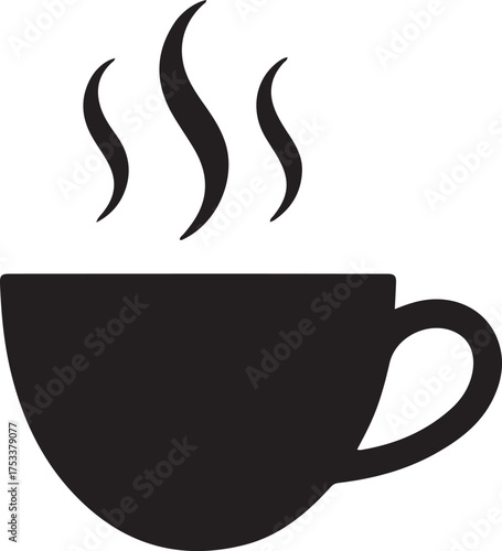 Ceramic mug icon hot drink black symbol
