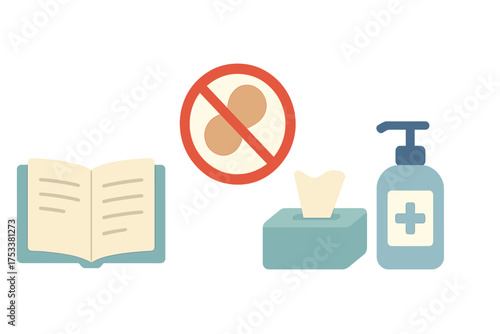 Classroom safety supplies featuring peanut allergy restriction signage