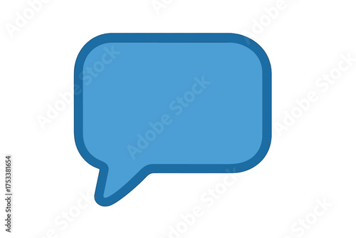 Simple blue rounded chat bubble representing communication and dialogue