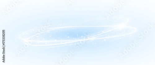 Glowing rings and swirling trails with sparkling particles and luminous lights.