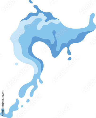water splash isolated on white,   Watercolor Background With Abstract Blue Waves