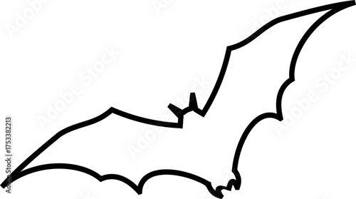 Bat icon vector illustration designed with sleek minimal lines and balanced silhouette, representing the mysterious nocturnal creature often associated with night, Halloween, mystery, and darkness.