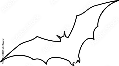 Bat icon vector illustration designed with sleek minimal lines and balanced silhouette, representing the mysterious nocturnal creature often associated with night, Halloween, mystery, and darkness.