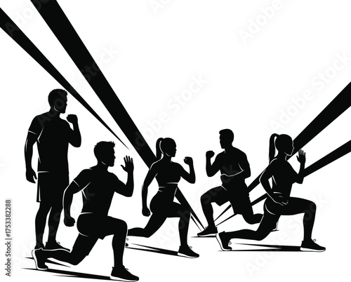 HIIT, Lunges, and Workout Vectors