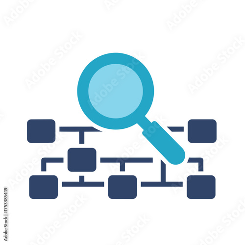 Transparent Data Trail Flat Icon, Information Provenance