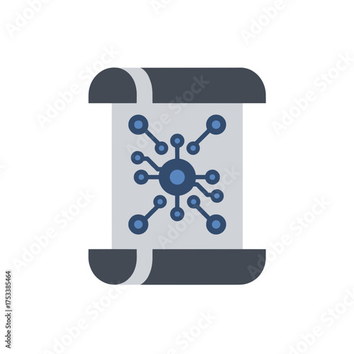 Permanent Record Flat Icon, Immutable Ledger Symbol
