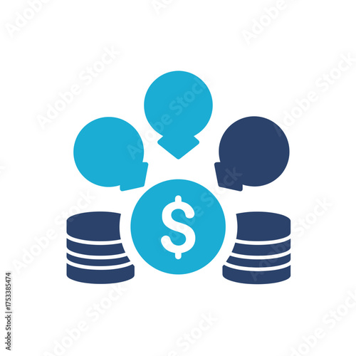 Automated Royalty Payments Flat Icon, Smart Payout Symbol №2