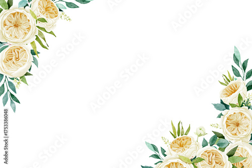 Watercolor flowers background vector for design.