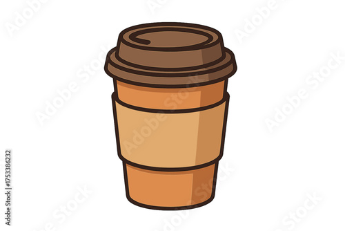 Hot takeaway beverage cup with protective sleeve and secure lid