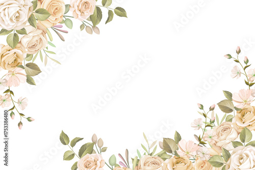 Watercolor flowers background vector for design.