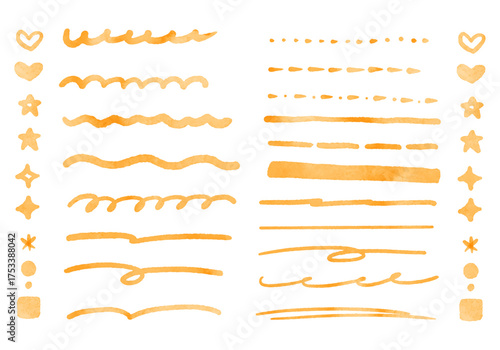 handwritten underline orange