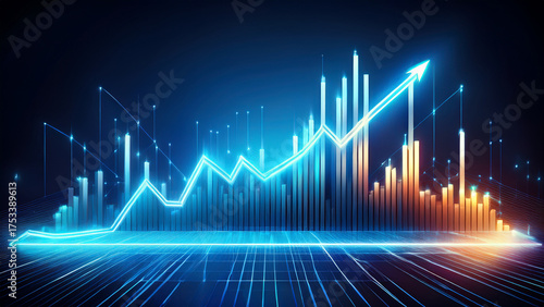 Abstract Financial Chart with Growing Arrow Business Growth and Stock Market Success