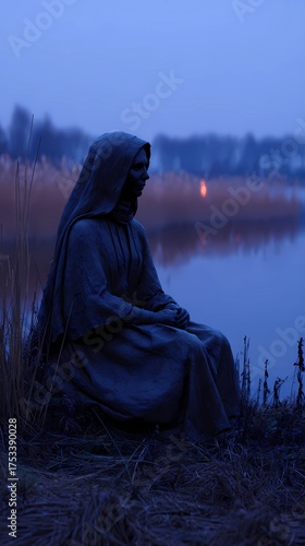 A haunting Slavic nun stands in silence, her presence bridging faith, myth, and the darker side of spirituality.