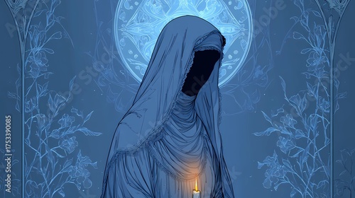 A haunting Slavic nun stands in silence, her presence bridging faith, myth, and the darker side of spirituality.