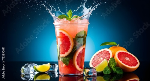 Sparkling Orange Mojito with Exotic Garnish