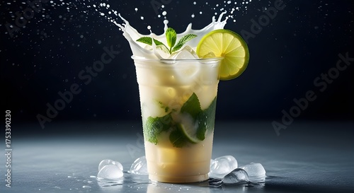 Sparkling Coconut juice with Exotic Garnish