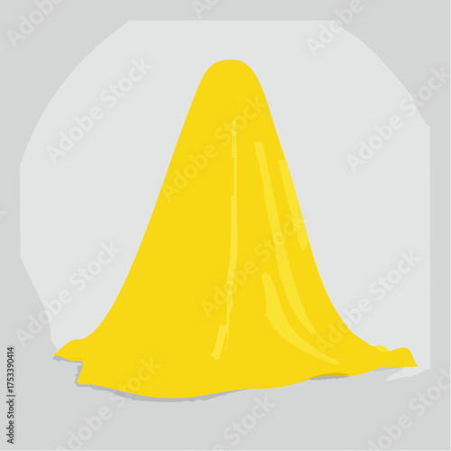 Cartoon bathroom element yellow color towel bath time in flat style vector illustration mockup for
4
