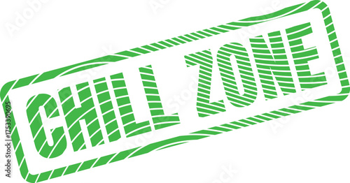 Chill Zone Refreshing Green Stamped Text Effect for Leisure Branding