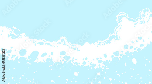 Abstract splash wave background in soft blue and white tones resembling sea foam or watercolor texture. Perfect for design, nature, and creative artistic projects
