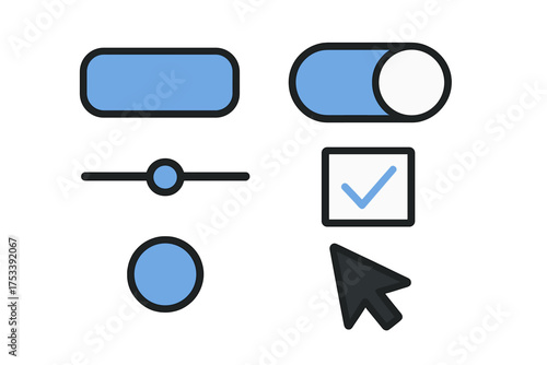 Collection of essential user interface elements and interactive controls for web design