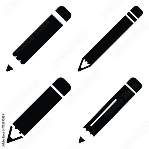 eyeliner pencil minimal Line art Icon Set, Vector illustration silhouette Makeup & Beauty vector icon set