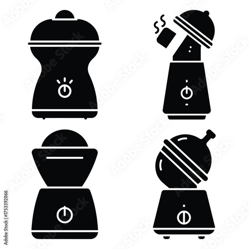 facial steamer minimal Line art Icon Set, Vector illustration silhouette Makeup & Beauty vector icon set