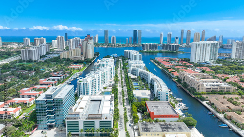 Miami Aventura, Sunny Isles and Miami Beach aerial view