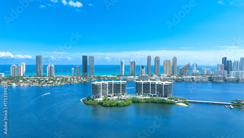 Miami Beach, Sunny Isles and Island Estates drive aerial view
