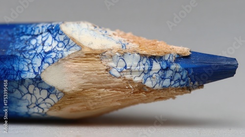 Close-up of a broken colored pencil tip