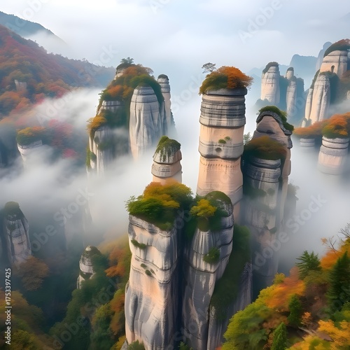 Floating Zhangjiajie Pillars