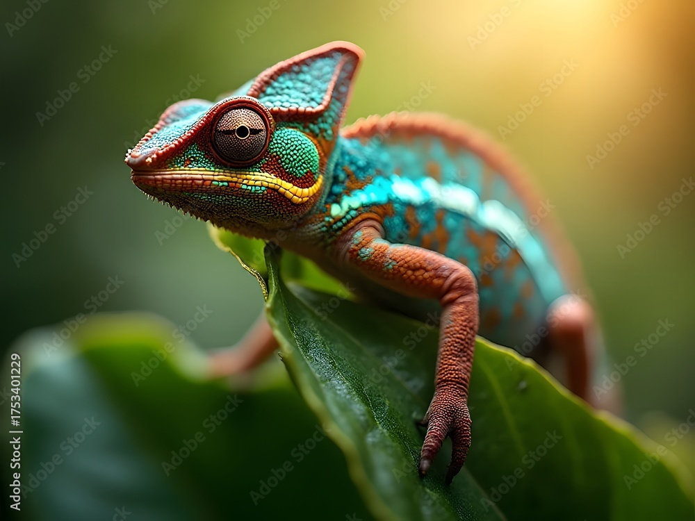Fototapeta premium chameleon on a branch