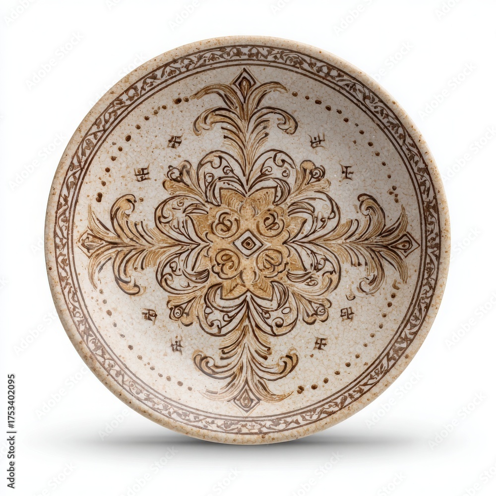 Fototapeta premium _A_fiber_bowl_with_bright_mandala_patterns_
