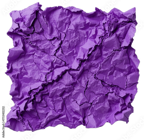 Wallpaper Mural Ripped piece of bright  paper crumpled on white isolated pueple Torontodigital.ca