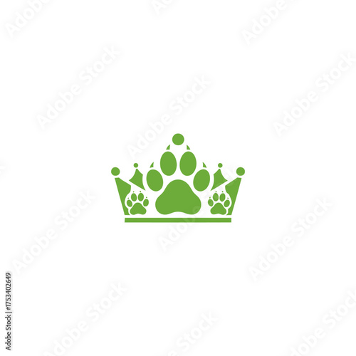 Green crown with paw prints
