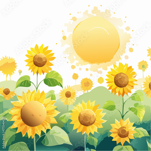 Sonnenblumenfeld im Sommerlicht