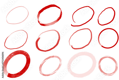 Circle cross mark symbol drawn in various handwriting styles.