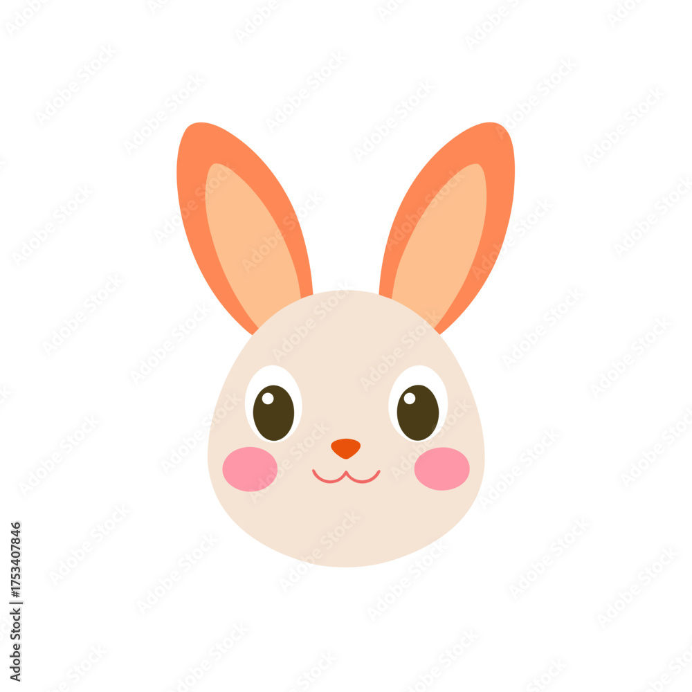 Fototapeta premium rabbit head icon clipart vector on transparent background