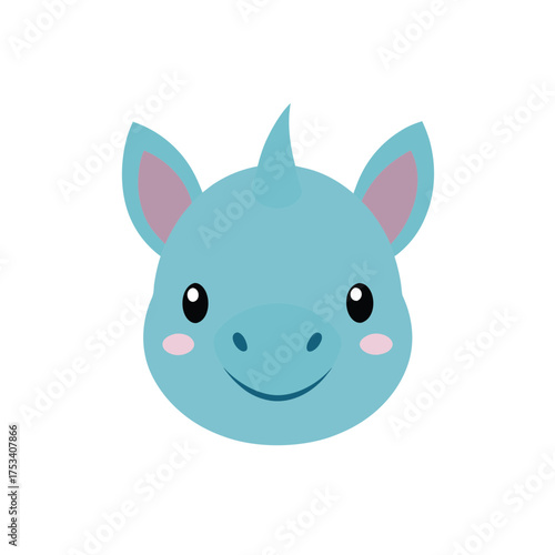 Wallpaper Mural rhino head icon clipart vector on transparent background Torontodigital.ca