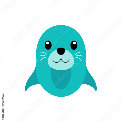 sea lion head icon clipart vector on transparent background