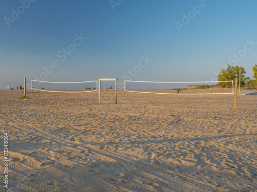 lakefront beach volleyball net