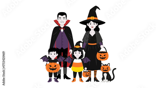 Halloween Family Portrait: A spooky family dressed in creative halloween costumes, full of spooky fun!