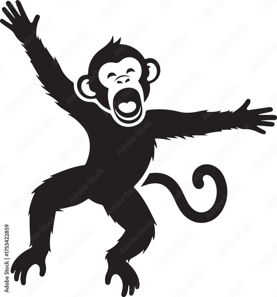 Fototapeta premium funny monkey silhouette