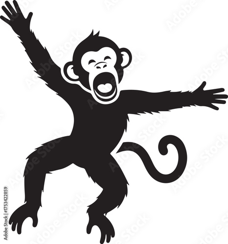 funny monkey silhouette