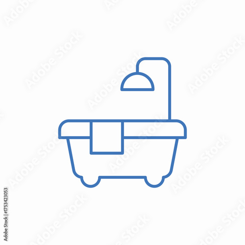 bathtub bathing icon sign vector